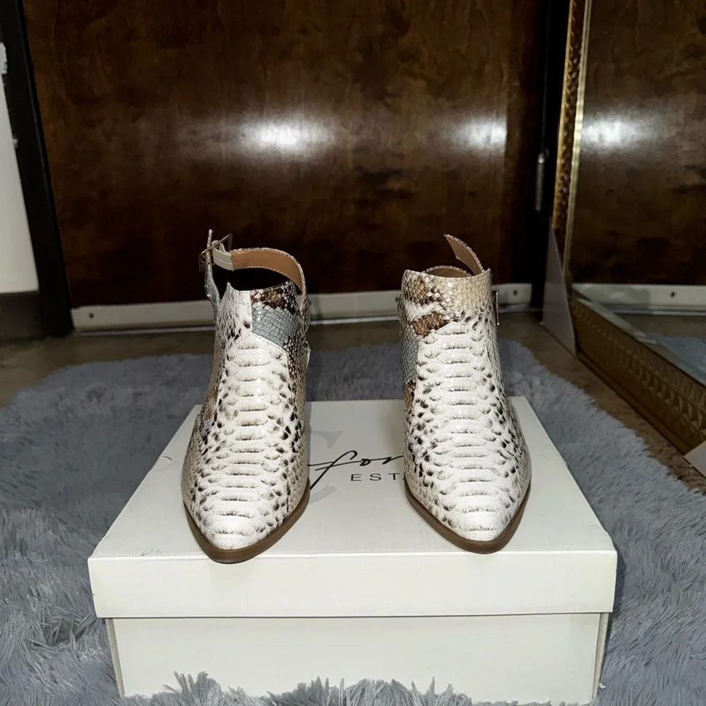 Snakeskin Slingback Mules - Picture 5 of 8